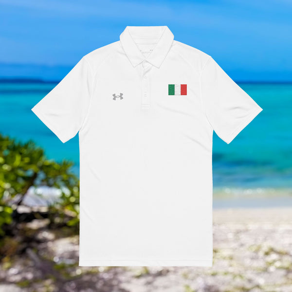 Under Armour® Men Performance Polo Shirt, Embroidery Italy Flag Design, breathable anti-odor, perfect for golf, tennis, or everyday wear