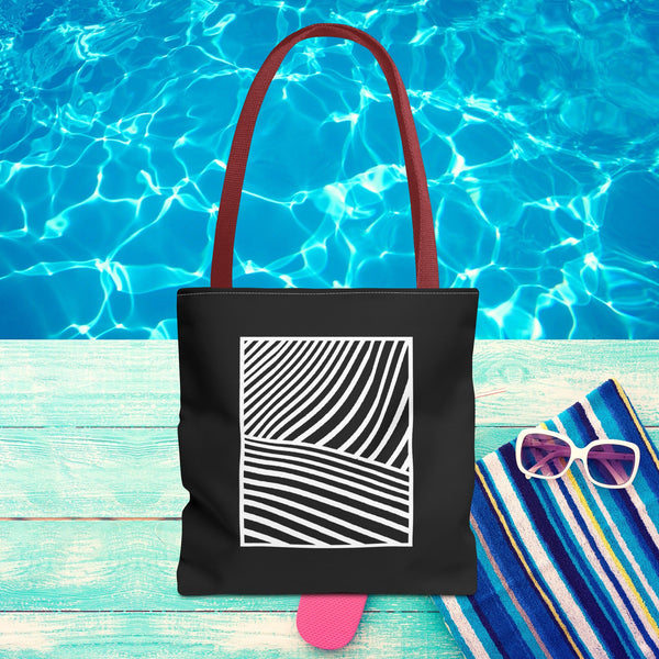 Premium & Durable Tote Bag, Stylish Tote bags, Reusable Shopping Bag, Beach bags, Eco-Friendly  Everyday bags, Carryall Bags,  Black with White Winery Graphics