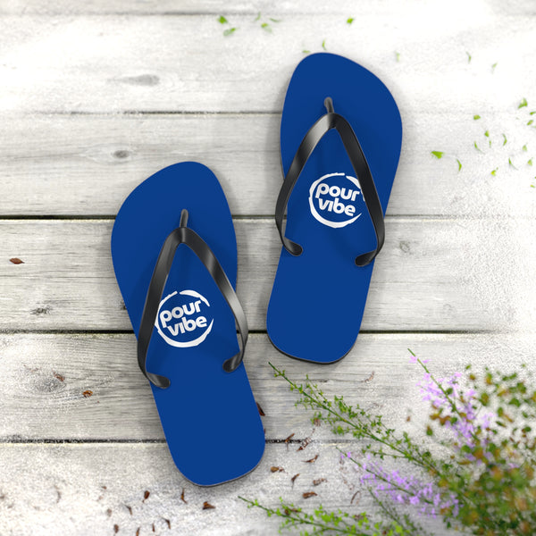 Stylish & durable flip flops for pool & beach, easy fit sandals for men & women, soft & comfortable foot sandals for everyday use - pourvibe navy design