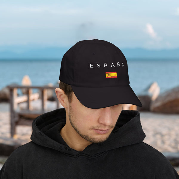 Stylish Classic Cap for Men & Women, Espana, 100% Cotton, Breathable, Adjustable Strap, All-Season Fit, Permacurv® Visor, Clean Look with Embroidered Design, Spain flag