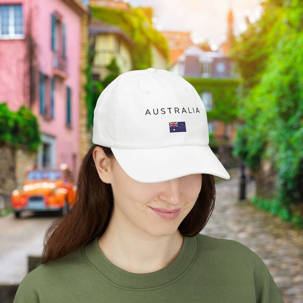 Stylish Classic Cap for Men & Women, Australia, 100% Cotton, Breathable, Adjustable Strap, All-Season Fit, Permacurv® Visor, Clean Look with Embroidered Design, Australia Flag