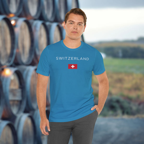Premium T-Shirt for Men, Switzerland Design, Soft & Stylish Swiss Tee, Comfy Graphic Shirt, Switzerland Flag, Switzerland Gift Tee