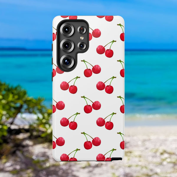 Premium & Stylish Phone Case, Durable Protective Cover for iPhone, Samsung Galaxy, Google Pixel,  Wireless Charging Compatible, 2025 Smartphone Case, cherries design