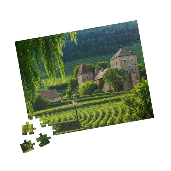 Beautiful Winery in France puzzle, 110, 252, 520, 1014 piece, (c) county side vineyard, family jigsaw puzzle for adults & kids, wine puzzle game, glossy laminated puzzle