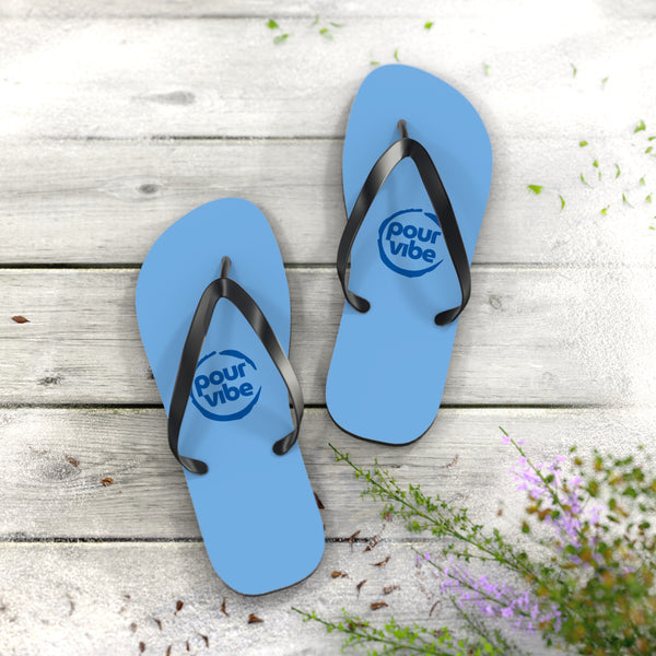 Stylish & durable flip flops for pool & beach, easy fit sandals for men & women, soft & comfortable foot sandals for everyday use - pourvibe light blue design