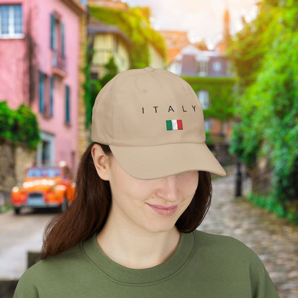 Stylish Classic Cap for Men & Women, Italy, 100% Cotton, Breathable, Adjustable Strap, All-Season Fit, Permacurv® Visor, Clean Look with Embroidered Design, Italy Flag
