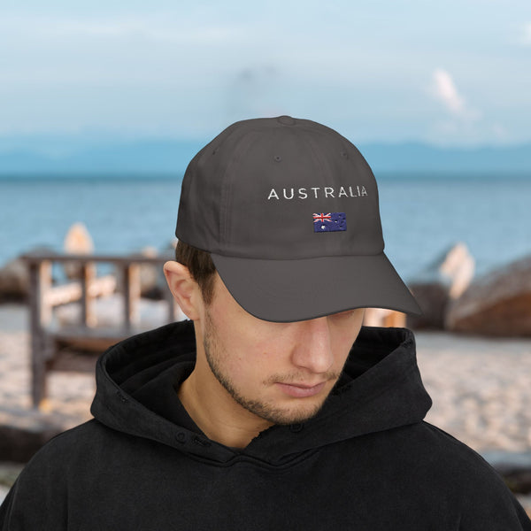 Stylish Classic Cap for Men & Women, Australia, 100% Cotton, Breathable, Adjustable Strap, All-Season Fit, Permacurv® Visor, Clean Look with Embroidered Design, Australia flag