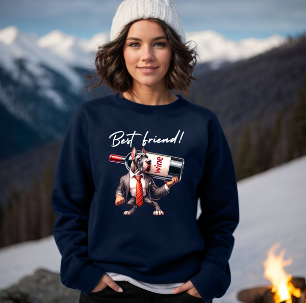 Pure Comfort Sweatshirt, Funny Wine Sweatshirt - Soft, stylish, Wine Lover Gift, Drink, Sarcastic Joke Sweatshirt, Wine Saying - Best Friend Dog 1