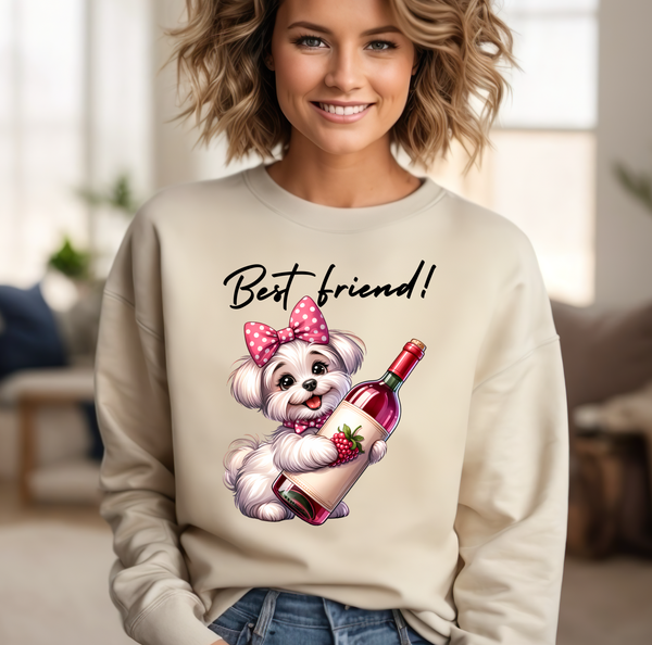Pure Comfort Sweatshirt, Funny Wine Sweatshirt - Soft, stylish, Wine Lover Gift, Drink, Sarcastic Joke Sweatshirt, Wine Saying - Best Friend Dog 4