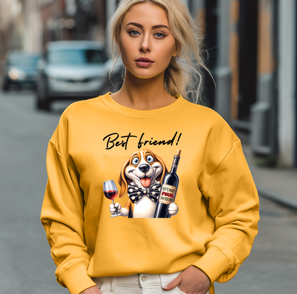 Pure Comfort Sweatshirt, Funny Wine Sweatshirt - Soft, stylish, Wine Lover Gift, Drink, Sarcastic Joke Sweatshirt, Wine Saying - Best Friend Dog 5