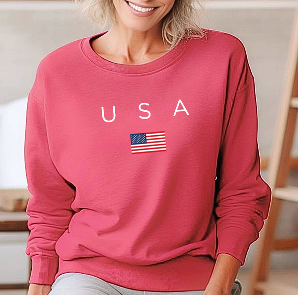 Pure Comfort Sweatshirt, Wine Sweatshirt - 100% ethically grown cotton Soft, stylish, USA Lover, USA Gift
