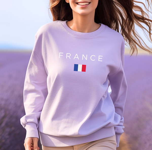 Pure Comfort Sweatshirt, Wine Sweatshirt - 100% ethically grown cotton Soft, stylish, France Lover, France Gift