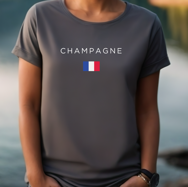 Premium Wine T-Shirt, Soft & Stylish Wine Lover Tee, Champagne, France, Graphic Tee, Comfy Fun Shirt, France Gift