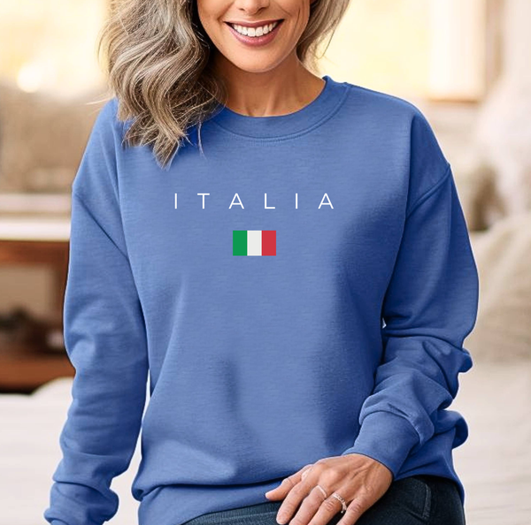 Pure Comfort Sweatshirt, Italia Sweatshirt, 100% ethically grown cotton Soft, stylish, Italy Lover, Italy Gift