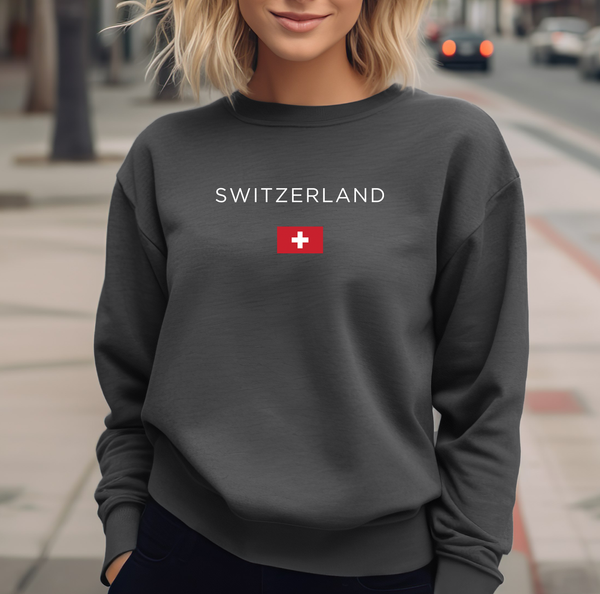 Pure Comfort Sweatshirt, Switzerland Sweatshirt, 100% Ethically Grown Cotton, Soft, Swiss Stylish, Switzerland Lover, Switzerland Gift
