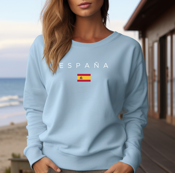 Pure Comfort Sweatshirt, Espana Sweatshirt, 100% Ethically Grown Cotton, Soft, Spanish Stylish, Spain Lover, Spain Gift