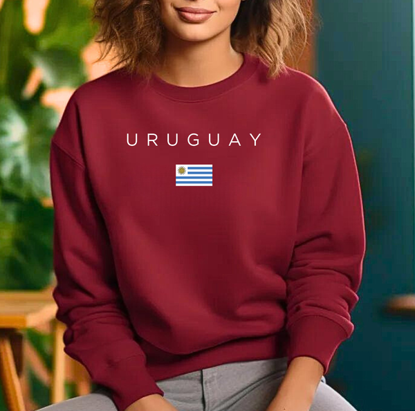 Pure Comfort Sweatshirt, Uruguay Sweatshirt, 100% Ethically Grown Cotton, Soft, Uruguayan Stylish, Uruguay Lover, Uruguay Gift