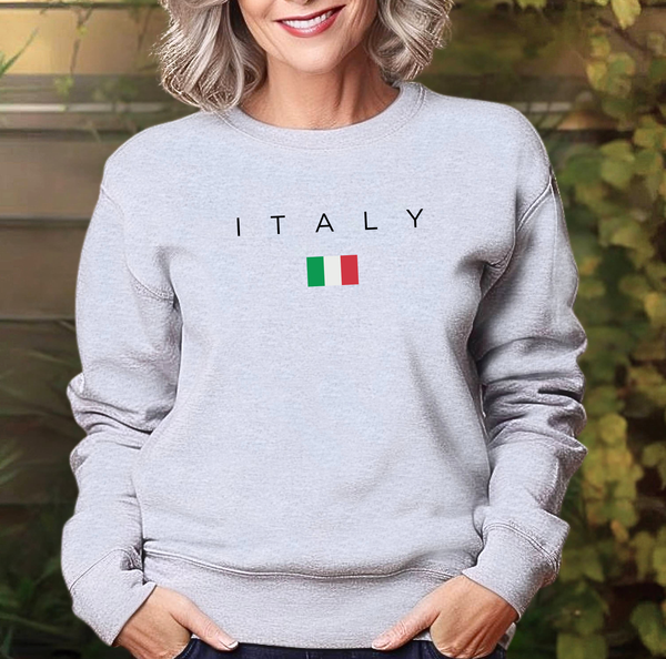 Pure Comfort Sweatshirt, Italy Sweatshirt, 100% Ethically Grown Cotton, Soft, Italian Stylish, Italy Lover, Italy Gift Italia