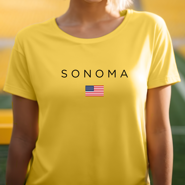 Premium Sonoma T-Shirt for Women, Soft Stylish American Tee, United States, Graphic Shirt, USA Flag Design, USA Gift
