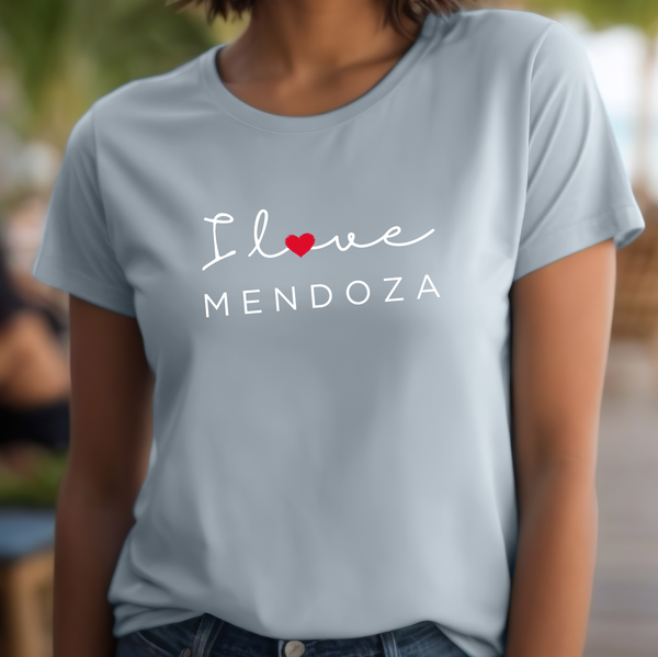 Premium T-Shirt for Women, I love Mendoza Design, Cute Stylish love Tee, Argentina Graphic Shirt, Saying, Shirt Argentina Gift