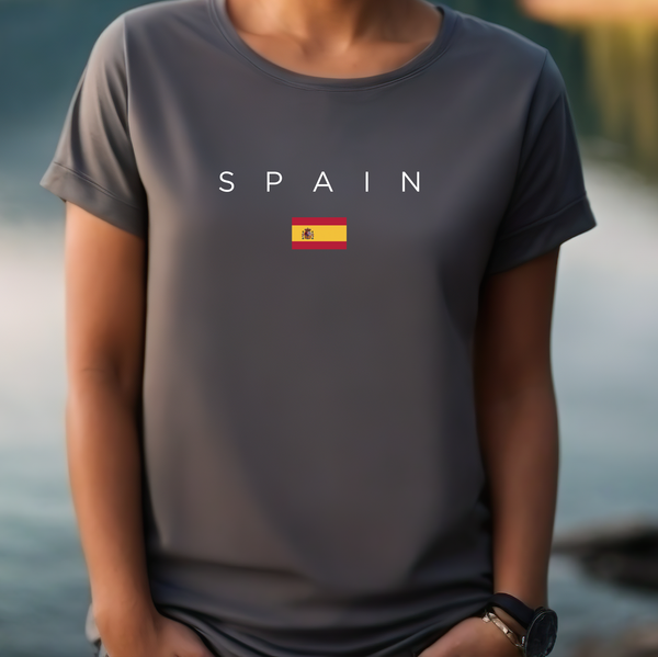 Premium Spain T-Shirt for Women, Soft Stylish Spanish Tee, Comfy Graphic Shirt, Spain Flag Design, Espana, Spain Gift