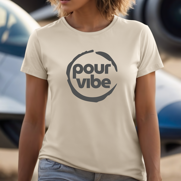 Premium T-Shirt for Women, Design, Cute & Stylish love Tee, Graphic Shirt, Shirt Gift - Pour Wine Design L Grey & White