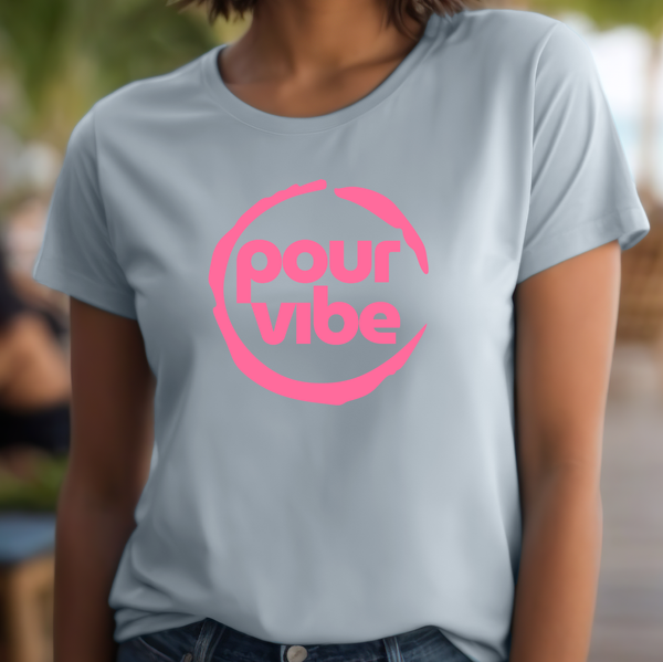 Premium T-Shirt for Women, Design, Cute & Stylish love Tee, Graphic Shirt, Shirt Gift - Pour Wine Design L Pink
