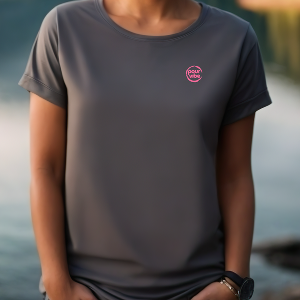 Premium T-Shirt for Women, Design, Cute & Stylish love Tee, Graphic Shirt, Shirt Gift - Pour Wine Design S Pink