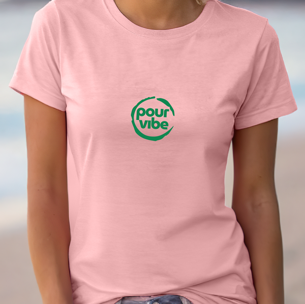 Premium T-Shirt for Women, Design, Cute & Stylish love Tee, Graphic Shirt, Shirt Gift - Pour Wine Design M Green