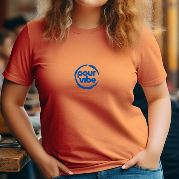 Premium T-Shirt for Women, Design, Cute & Stylish love Tee, Graphic Shirt, Shirt Gift - Pour Wine Design M Yellow & Blue