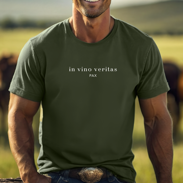 Premium T-Shirt for men, Funny Design, Stylish Tee, Joke Graphic Shirt, Saying, Shirt Sarcastic Gift, In vino veritas Design