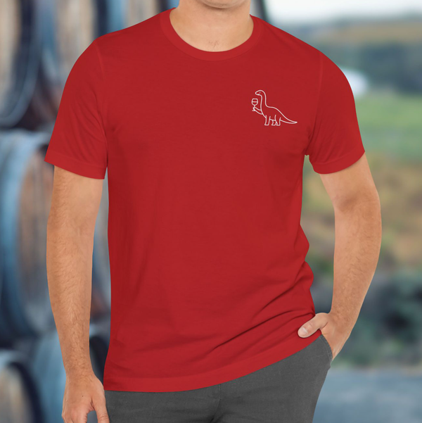 Premium T-Shirt for men, Funny Design, Stylish Tee, Wine Lover Shirt, Saying, Shirt Sarcastic Gift, small Dinosaur wine