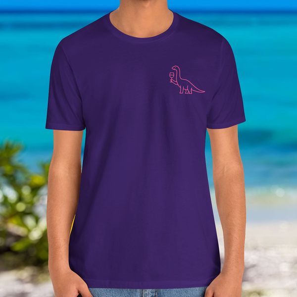 Premium T-Shirt for men, Funny Design, Stylish Tee, Wine Lover Shirt, Saying, Sarcastic Gift, small Dinosaur wine PInk