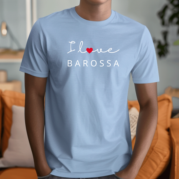 Premium T-Shirt for Men, I love Barossa, Australia Design, Soft Stylish Australian Tee, Comfy Shirt, Australia Flag, Aussie T-Shirt