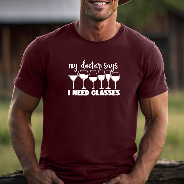 Premium T-Shirt for men, Funny Design, Stylish Tee, Joke Graphic Shirt, Saying, Sarcastic Gift, My doctor said I need Glasses
