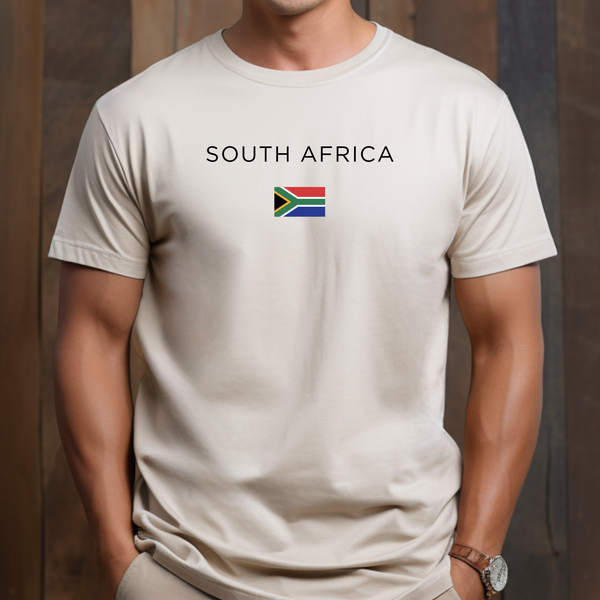 Premium T-Shirt for Men, South Africa Design, Stylish Tee, Comfy Graphic Shirt, South Africa Flag, South African Gift