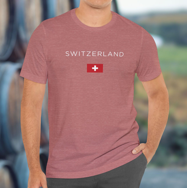 Premium T-Shirt for Men, Switzerland Design, Stylish Swiss Tee, Comfy Graphic Shirt, Switzerland Flag, Switzerland Gift