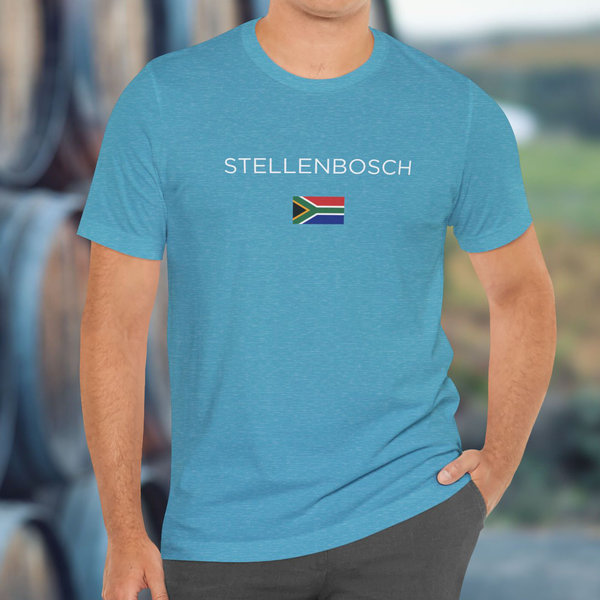 Premium T-Shirt for Men, Stellenbosch, South Africa Design, Stylish Tee, Wine Lover Shirt, South Africa Flag Gift