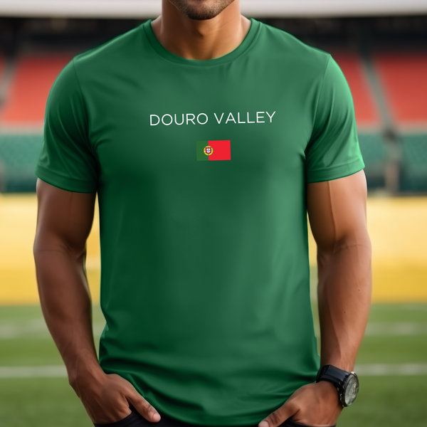 Premium T-Shirt for Men, Douro Valley, Portugal Design, Stylish Tee, Wine Lover Shirt, Portugal Flag, Portugal Gift