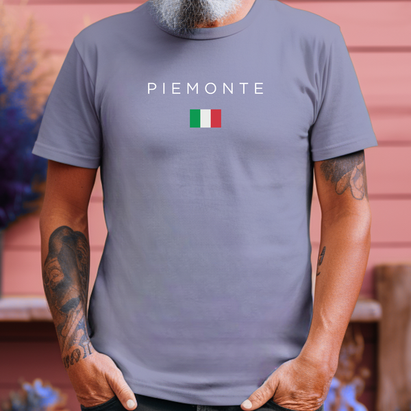 Premium T-Shirt for Men, Piemonte, Italy Design, Soft & Stylish Italian Tee, Comfy Graphic Shirt, Italy Flag, Italy Gift Tee