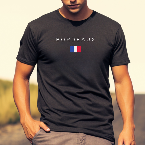 Premium T-Shirt for men, Bordeaux, France Design, Soft & Stylish French Tee, Wine Lover Shirt, France Flag, France Gift