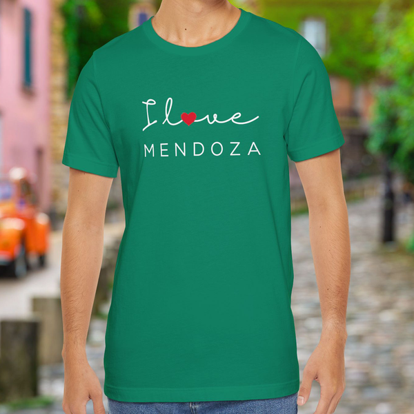Premium T-Shirt for Men, I love Mendoza, Argentina Design, Stylish Argentina Tee, Graphic Shirt, Wine Lover tee, Argentina gift
