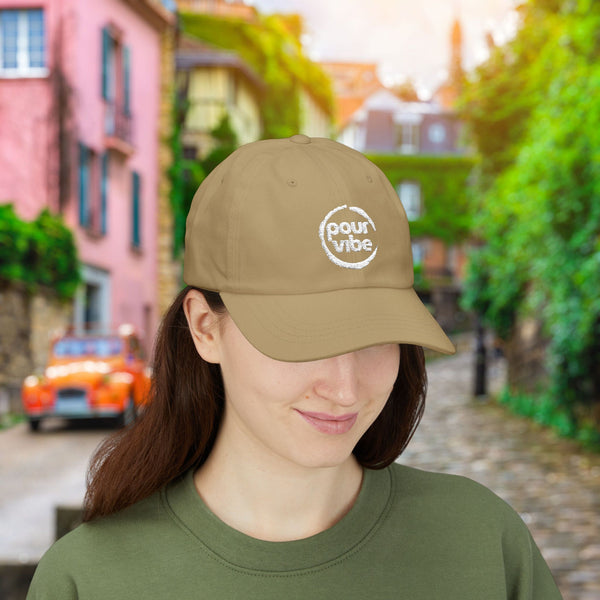 Stylish Classic Cap for Men & Women, 100% Cotton, Breathable, Adjustable Strap, All-Season Fit, Permacurv® Visor, Clean Look Pour Vibe embroidered Design
