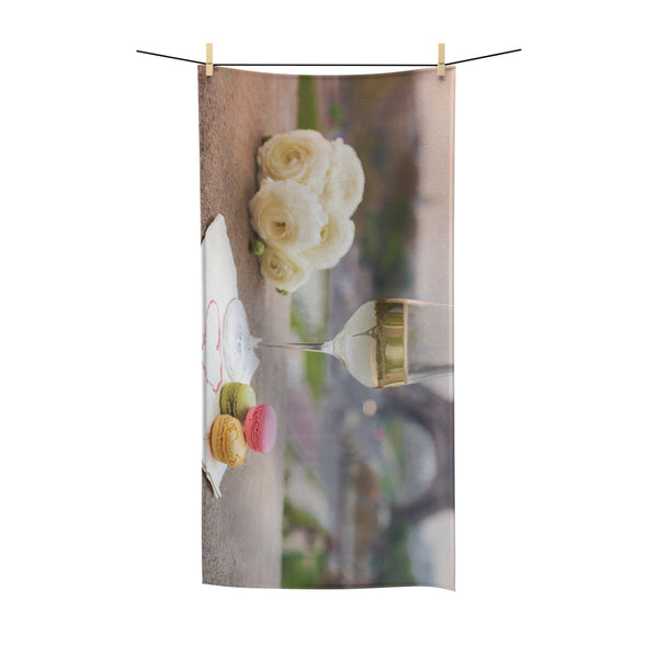 Luxury Beach Towel for Summer, Soft & Absorbent Quick-Dry Cotton Towel for Beach, Pool, Spa, or Everyday Comfort, Lightweight & Stylish Towel - Paris Tower Wine Glass Design