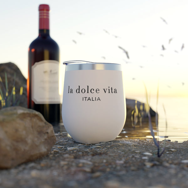 Stylish Durable & Insulated Stainless Steel Tumbler Cup, BPA-Free, Double-Wall Copper Vacuum, Hot & Cold Drinks, Wine, Cocktails, Coffee, la dolce vita Design