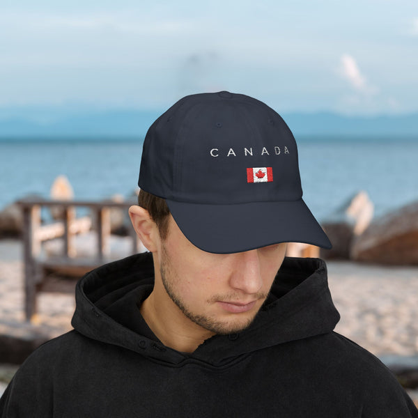 Stylish Classic Cap for Men & Women, Canada, 100% Cotton, Breathable, Adjustable Strap, All-Season Fit, Permacurv® Visor, Clean Look with Embroidered Design, Canada flag