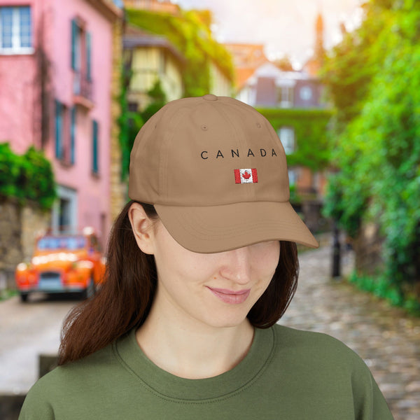 Stylish Classic Cap for Men & Women, Canada, 100% Cotton, Breathable, Adjustable Strap, All-Season Fit, Permacurv® Visor, Clean Look with Embroidered Design, Canada Flag