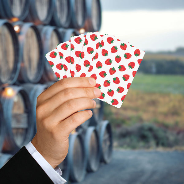 Poker Playing Cards, Wine Inspired Poker Cards, Elegant Deck for Wine Lovers and Card Game Enthusiasts, strawberries Design