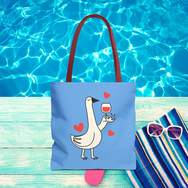 Premium & Durable Tote Bag, Stylish Tote bags, Reusable Shopping Bag, Beach bags, Eco-Friendly  Everyday bags, Carryall Bags, Duck Light Blue Design