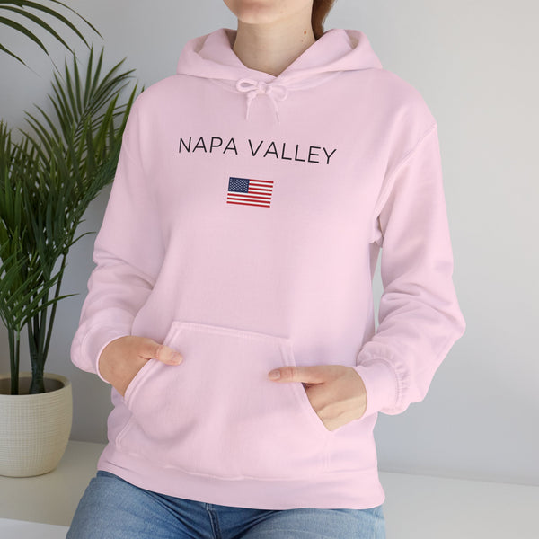 Hoodie for Women, funny saying, Durable Soft Cotton-Poly Blend hoodie with Pocket for All Season, Casual Wear, Ethically Made, Napa Valley USA flag Design
